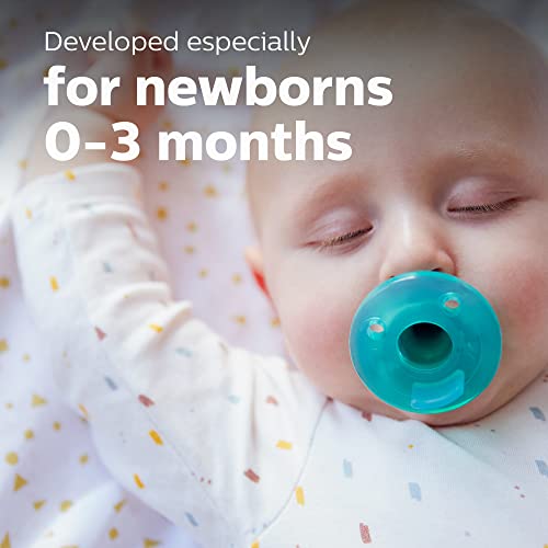0-3 Months Orthodontic Silicone Pacifiers, Green, 4 Pack S570